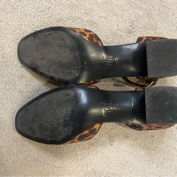 CAbi Leopard Print Heels Size 8‎ Kitten Heel Ankle Strap Animal Print Femme Glam - Picture 9 of 13